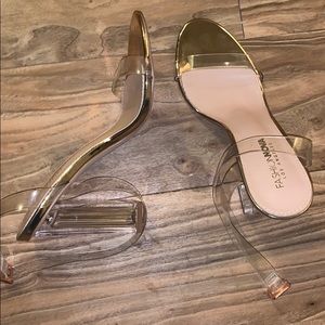 Fashion Nova Rose Gold and Acrylic heels
